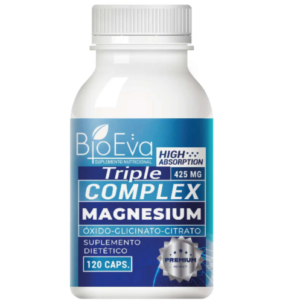 3 Complex de Magnesio Bioeva (Óxido, Glicinato y Citrato) 120 Caps.