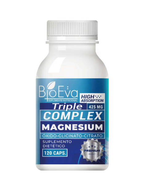 3 Complex de Magnesio Bioeva (Óxido, Glicinato y Citrato) 120 Caps.