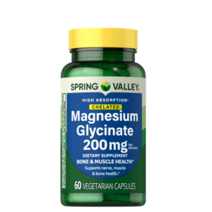 Spring Valley Magnesium Glycinate 200 mg Capsules, Supports Bone & Joint Health