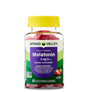 Spring Valley Melatonin Dietary Supplement Gummies, Strawberry, 5 mg, 60 Count
