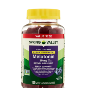 Spring Valley Extra Strength Melatonin for Sleep Support, Blueberry, 10mg, 120 Gummies
