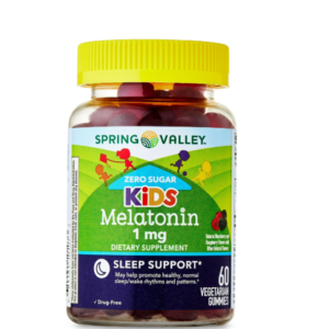 Spring Valley Zero Sugar Kids Melatonin Sleep Support Dietary Supplement Gummies, Blackberry and Raspberry, 1 mg, 60 Count