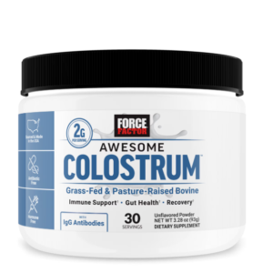 Force Factor Awesome Colostrum, Bovine Colostrum Powder Supplement for Gut Health, Immune Support & Recovery, Grass Fed, Unflavored, 30 Servings